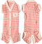 TONY HOBY Female Pet Dog Pajamas, 4 Legged Dog Pjs Jumpsuit with Stripes, Soft Cotton Surgery Recovery Dog Clothes (S, Pink+White-Girls)...