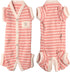 TONY HOBY Female Pet Dog Pajamas, 4 Legged Dog Pjs Jumpsuit with Stripes, Soft Cotton Surgery Recovery Dog Clothes (S, Pink+White-Girls)...