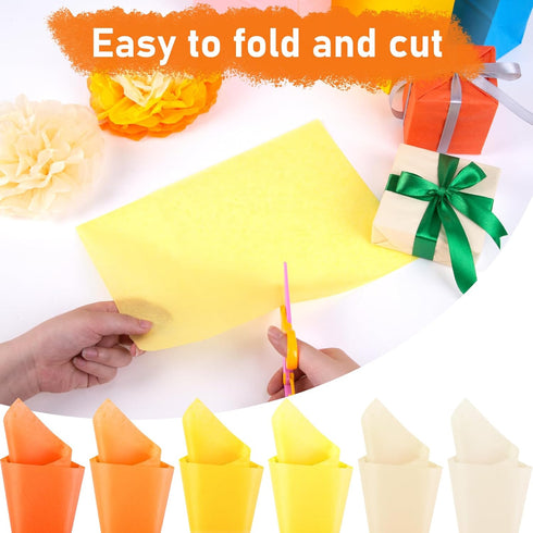 VGOODALL 450 Sheets Orange Tissue Paper, 11.5 x 8 Inch Fall Tissue Paper Bulk for Gift Bags Wrapping Paper for DIY Crafts Birthday Thanksgiving Pa...