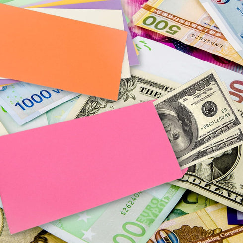 Cash Envelopes 100 packs 3.5x6.5 inches, pink envelopes, coin envelopes, seed envelopes, colored envelopes Cash, suitable for budgets, checks, coi...