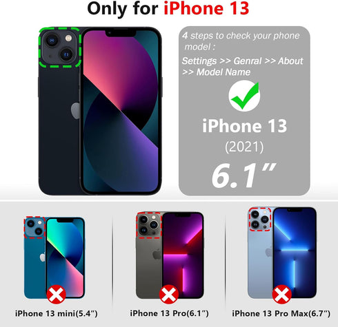 Varikke for iPhone 13 Wallet Case Detachable with Card Holder for Women Girls, Fashion Glitter PU Leather Wrist Strap Strong Magnetic Flip Wallet ...