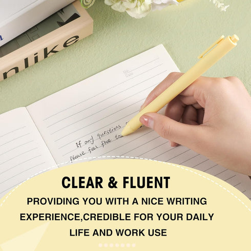 Fulmoon 50 Pcs Ballpoint Pens Bulk Retractable Comfortable Writing Pens Black Ink Pens Cute Back to School Supplies in Medium Point 1.0 mm for Tea...