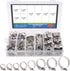 Glarks 100Pcs Adjustable 8-44mm Range 304 Stainless Steel Worm Gear Hose Clamps Assortment Kit, Fuel Line Clamp for Water Pipe, Plumbing, Automoti...