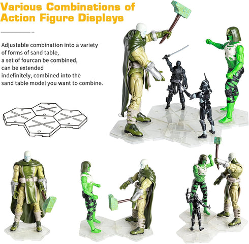 DDUNG Action Figure Stand, Versatile and Sturdy Display Holder Base ,for 6-8 inch Models, Compatible with Mafex Figma, Gundam 1/44 Toys, Marvel, S...
