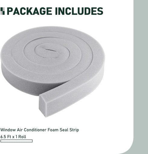 Window AC Foam Weather Stripping, Non-Adhesive Foam Seal Strip for Window Air Conditioner, 2 inch x 1 inch x 6.5 feet Sealer Gap Foam Tape...