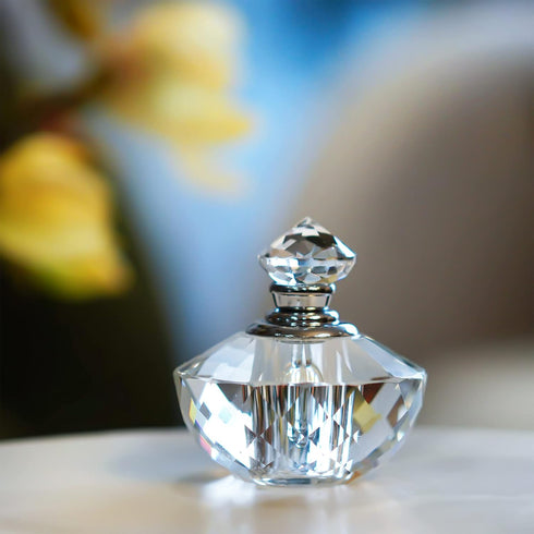 H&D HYALINE & DORA H&D Crystal Glass Art Deco Vintage Style Perfume Bottles Empty Glass Refillable 2ML...