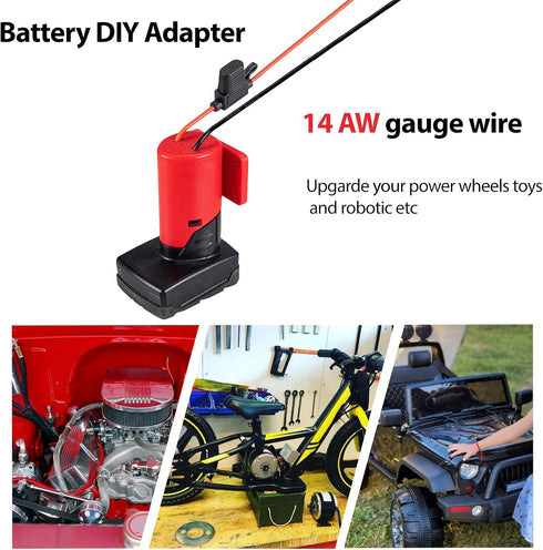 Upgraded Power Wheels Adapter for Milwaukee M12 12V Battery with Fuse & wire terminals,Power Connector for Rc Car, Robotics,Rc Truck, DIY,Work for...