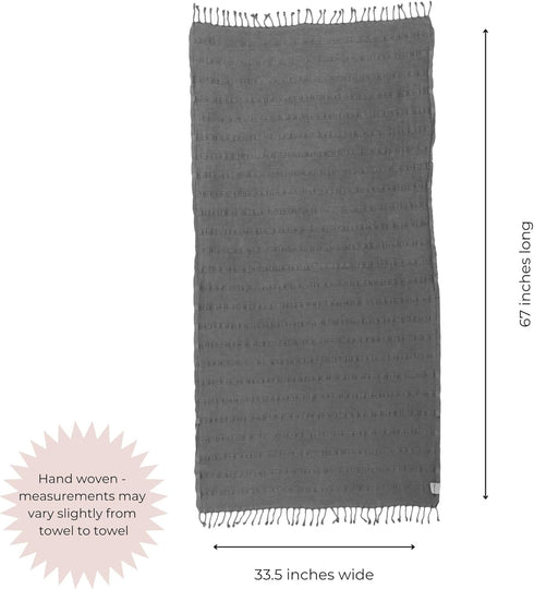 Stonewashed Turkish Bath & Beach Towel –100% Organic Turkish Cotton - Soft, Lightweight, Absorbent - Quick Dry, Sand Free - Swim, Pool, Shower, Tr...