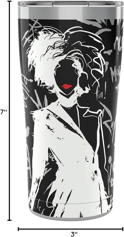 Tervis Disney Cruella Triple Walled Insulated Tumbler Travel Cup Keeps Drinks Cold & Hot, 20oz Legacy, Live Action, 1 Count (Pack of 1)...