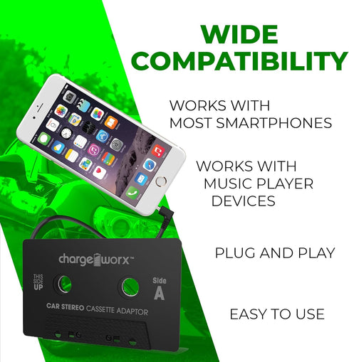 Car Cassette Adapter: Connect Smartphones, Laptops, CD Players to Tape Decks | Stream Music, Audiobooks via Car Speakers...