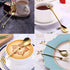 AnSaw 10-Pc Gold Mini Spoons & Forks Set, 4.7" - Stainless Steel, Leaf Handle, Ideal for Coffee,Tea, Appetizers, Tastings, Parties, Charcuterie & ...