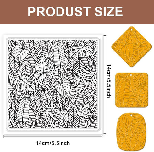 CHGCRAFT Polymer Clay Texture Sheets Leaves Silicone Texture Stamp Sheets Clay Texture Mat Plant Modeling Pattern Pad Texture Sheets for Polymer C...