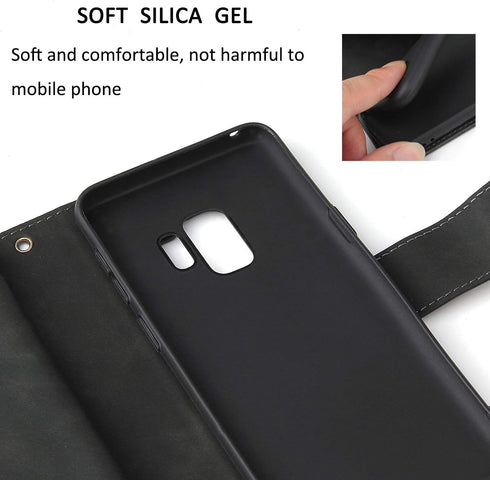 UEEBAI Wallet Case for Samsung Galaxy S10 Plus, PU Leather Wallet Magnetic Closure Handbag Zipper Pocket Cover Kickstand Card Slots with Hand Stra...