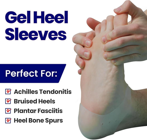Gel Heel Cushions for Heel Pain Relief | Plantar Fasciitis Heel Cups | Silicone Cup Pads for Heel Spurs | Heel Pain Relief Insoles for Sore or Bru...