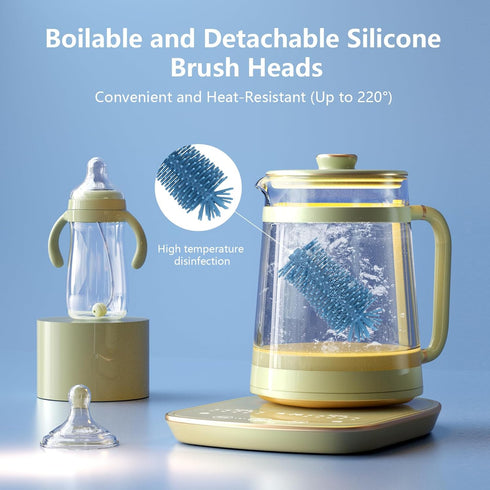Portable Bottle Brush Set - Baby Bottle Cleaner Kit with Silicone Brush, Nipple Brush, Straw Brush, Bottle Cleaning Tool for Home and Travel...