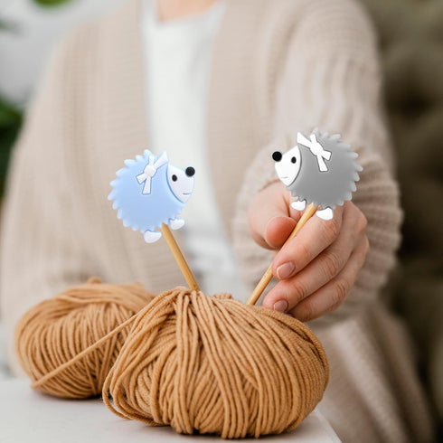 COMNICO 10PCS Knit Knitting Needles Point Protectors Silicone Cute Hedgehog Needle Tip Stitch Stoppers Sewing Supplies Accessories for DIY Art Cra...
