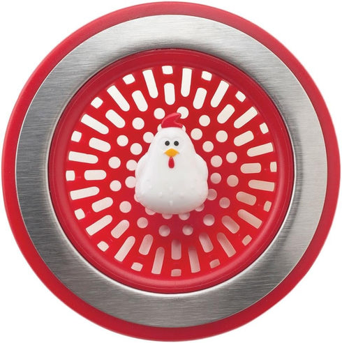 Joie Doodle Doo Kitchen Sink Strainer, Kitchen Accessory, 4.5-inch, Red, 1 Count...