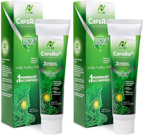 CapsAid ES Arthritis Pain Relief Cream 2 Pack - Capsaicin 0.1% Strength Anti-Inflammatory Arthritis Cream - Odor-Free Topical Arthritis Ointment f...