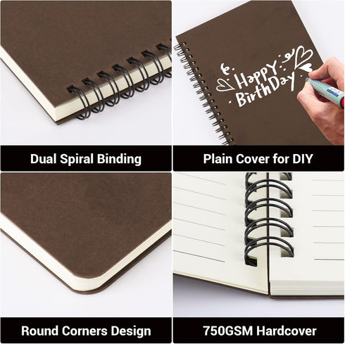 EUSOAR Spiral Ruled Notebook, A5 3packs 5.5"X8.3" 120 Pages Lined Travel Writing Notebooks Journal, Memo Notepad Sketchbook, Office Business Subje...