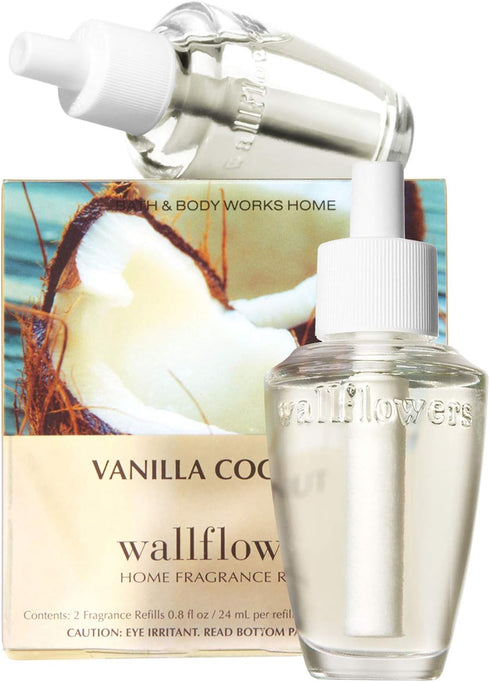 Bath and Body Works New Look! Vanilla Coconut Wallflowers 2-Pack Refills...
