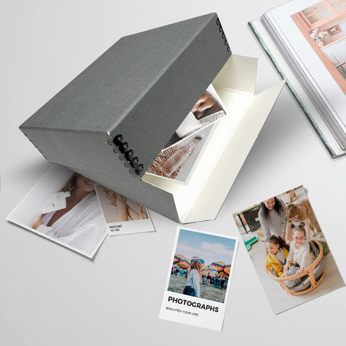 Lineco, 8x10 Gray Drop Front Archival Storage Box Metal Edge. Acid-Free, Lignin-Free. Preserves Photos, Documents, Prints, Cards, DIY...