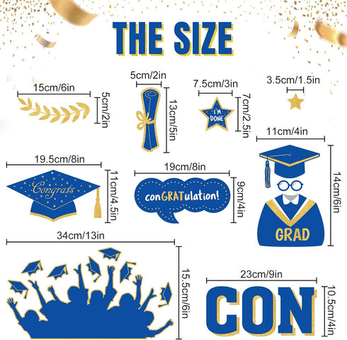 Whaline 193Pcs Graduation Window Sticker Clings Removable Grad Window Decorations Cap Diploma Window Decals Grad Congratulations Party Decor Suppl...