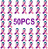 50 Pcs Pink Purple Teal Ribbon Pins Thyroid Cancer Awareness Enamel Lapel Brooch Cancer Awareness Products...