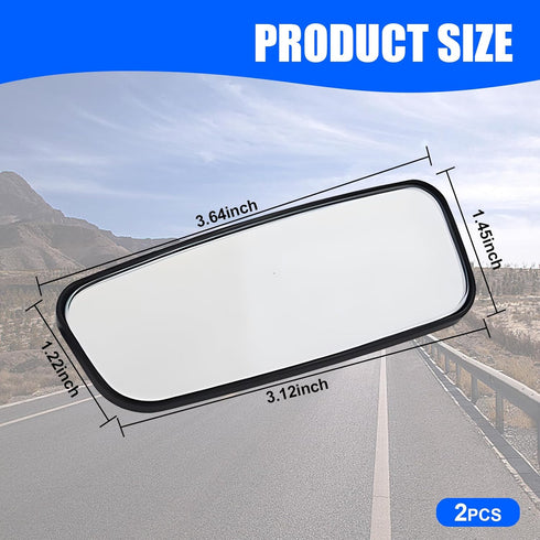 Pack-2 Car Side Rearview Mirror Blind Spot Mirror, 3.74" x 1.41" Car Parking Auxiliary Mirror, HD Convex Curved Wide Angle Looking Glass, Universa...
