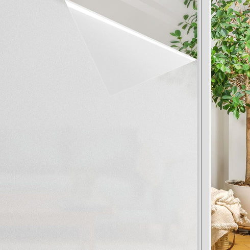 Finnez Window Privacy Film Frosted Glass Electrostatic Privacy Window Film Privacy Protection Window Stickers Anti-UV for Home Living Room Bedroom...