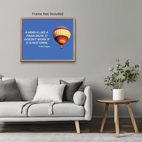 Posterizer 1 pcs-Frank Zappa-Mind Is Like A Parachute, Doesn't Work If Not Open-Musical Art Collection-Quotes- Decor for Home & Office- unframed w...
