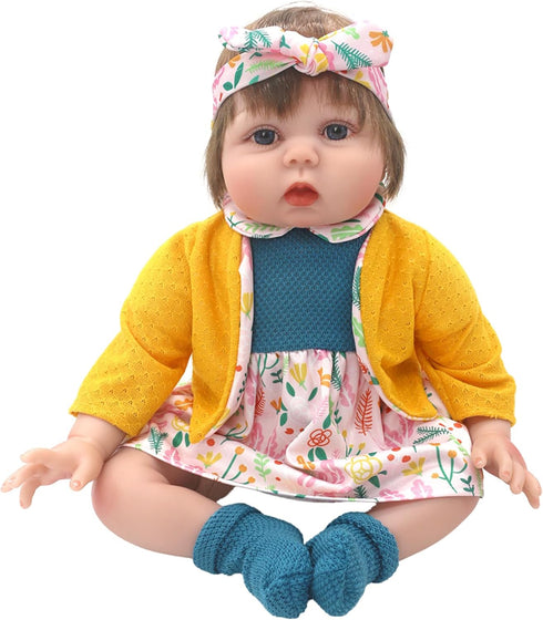 AISITE 18-20 inch Baby Doll Clothes - 4 Piece Dress, Coat, Headband and Socks Set for Reborn Baby Girl (Dolls NOT Included)...