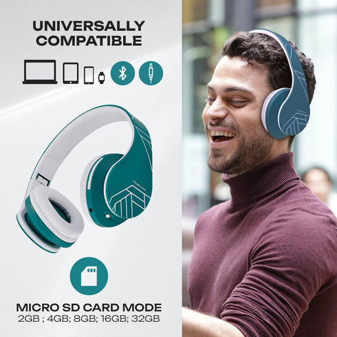 PowerLocus Bluetooth Over-Ear Headphones, Wireless Stereo Foldable Headphones Wireless and Wired Headsets with Built-in Mic, Micro SD/TF, FM for i...