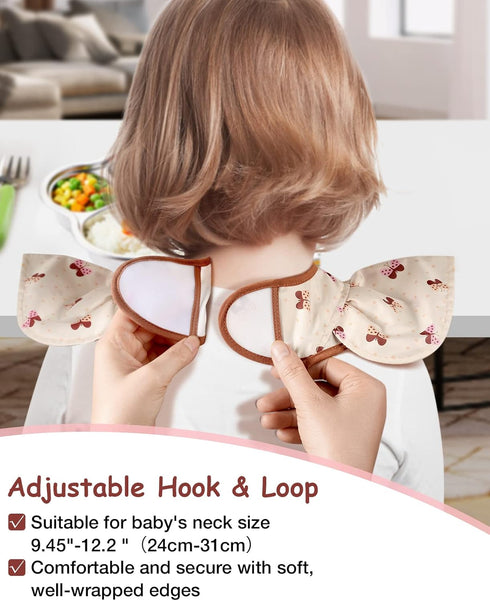 Lictin Baby Bibs for Girls Waterproof - 3 Pack Mess Proof Bib, Oil-proof Toddler Feeding Bib with Adjustable Closure, Baby Bibs for Eating 6-36 Mo...