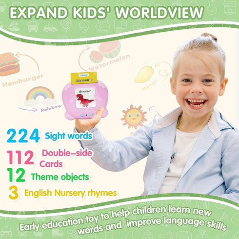 Talking Flash Cards,Kids Toddler Flash Cards 224 Sight Words,Montessori Toys,Speech Therapy Toys,Autism Sensory Toys,Learning Educational Toys Gif...