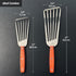 2 Pack Fish Spatula Turner, Stainless Steel Slotted Spatulas for Flipping, Turning, Frying & Grilling, 3"x6"+4"x8" Metal Slotted Spatulas, Wooden ...
