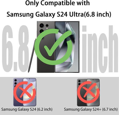 for Samsung Galaxy S24 Ultra Case Waterproof, IP68 Waterproof Shockproof Dust-Proof Phone Case with Built in Screen Protector (Black, Samsung Gala...