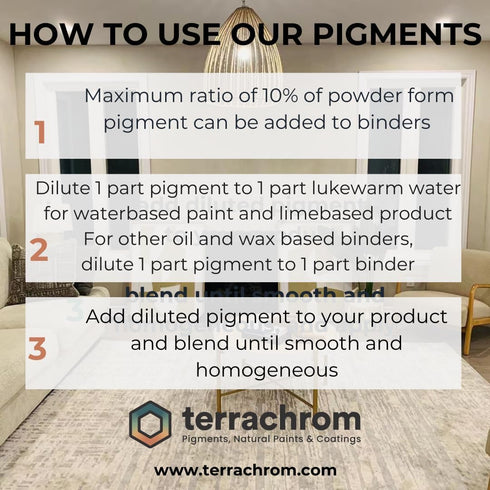 terrachrom Black Iron Oxide Mineral Pigment -Pigments for Artistic and Decorative Painting, Concrete, Clay, Lime, Plaster, Masonry and Paint Produ...