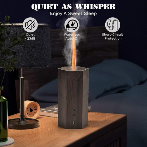 Portable Flame Essential Oil Diffuser USB Car Diffuser, Flameless Bright Candles Air Aroma Diffuser, Humidifier with Auto-Off Protection, Aromathe...
