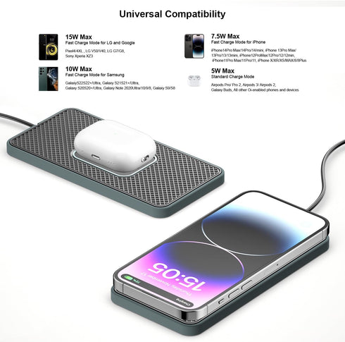 Wireless Charger for Car, Wireless Fast Charging Pad,Charging Station for Multiple Devices,Adapter for AirPods iPhone15/14/13/12 Pro/Max11 Android...
