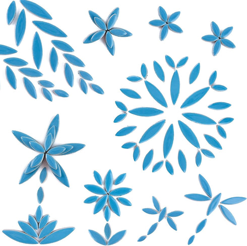 Petal Mosaic Tiles for Crafts, 200g Flower Tiles Pieces for Mosaic Craft Supplies,DIY Mosaic Outdoor Decor(Sky Blue)...