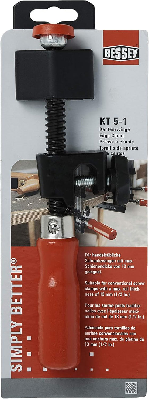 BESSEY KT5-1CP single spindle edge clamp for use with clamp rails up to 1/2...