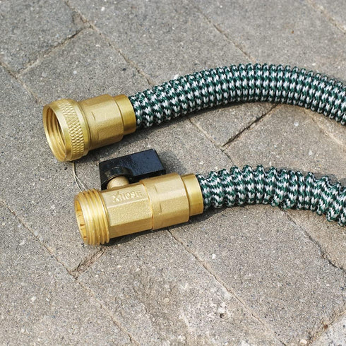 Garden Telescopic Hose Brass Shut Off Valve, Telescopic Hose end Adapter Garden Retractable Hose end Fittings Kit Repair Connector (1 Set)...