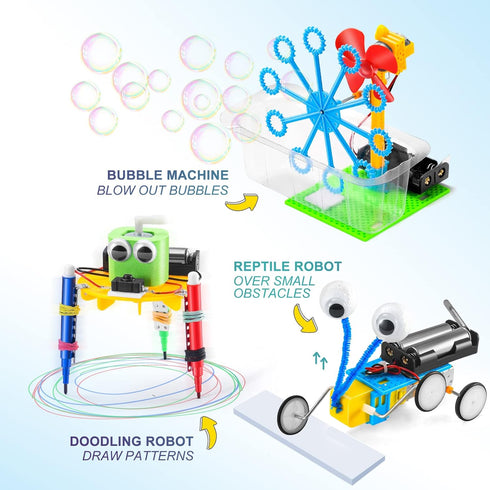 STEM Robotic Kits, Science Experiments Robot Building Kit for Kids 5-7 8-12, Electronic Engineering Projects for Girls, DIY Coding Robots for Boys...