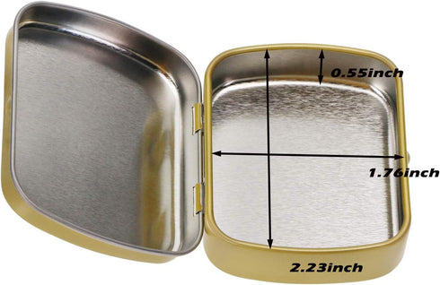 4PCS Metal Hinged Tin Box Rectangular Empty Small Hinged Tins Containers Storage Case for Pills Candies and Bead Earring Necklace Bracelet Jewelry...