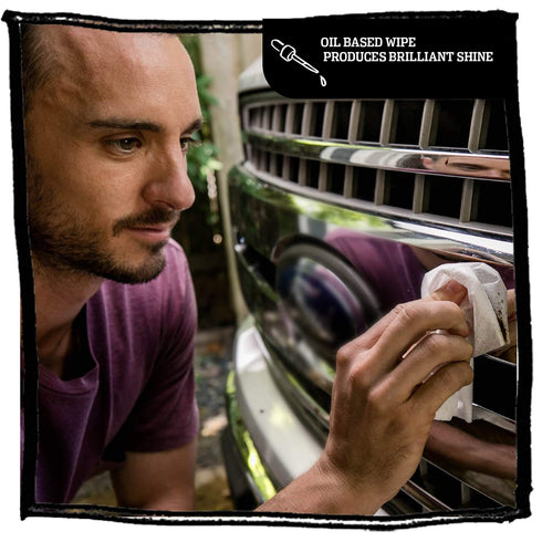 Tub O’ Towels Heavy Duty Chrome Wipes - Clean, Shine & Protect Chrome, Aluminum, Copper, and Brass Surfaces - Oil-Based Polishing Wipes - Resists ...