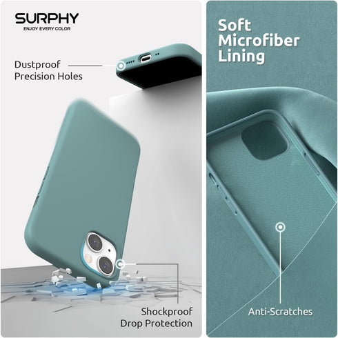 SURPHY Magnetic Case Designed for iPhone 13 Mini Case Compatible with MagSafe (5.4 inch 2021 Release), Liquid Silicone Phone Case with Microfiber ...