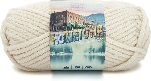 Lion Brand Yarn Hometown Yarn, Super-Bulky Yarn for Knitting, Crocheting, and Crafting, 1 Pack, Houston Cream...