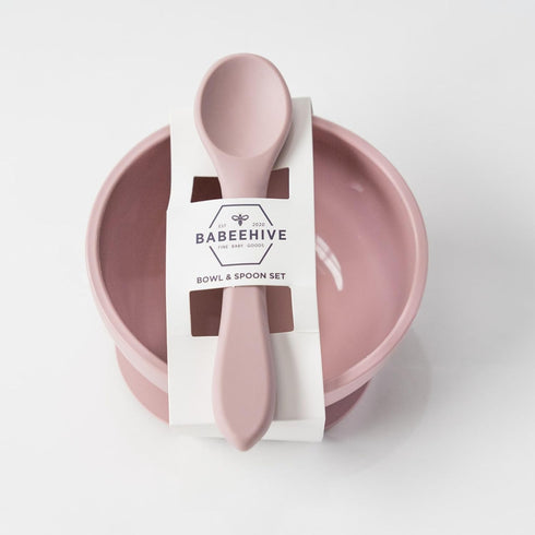 Babeehive Goods Bowls | Stress-Free, Mess-Free Mealtime | Food-Grade Silicone | Sturdy Suction Bowl and Soft Silicone Spoon | Soft, Flexible Silic...