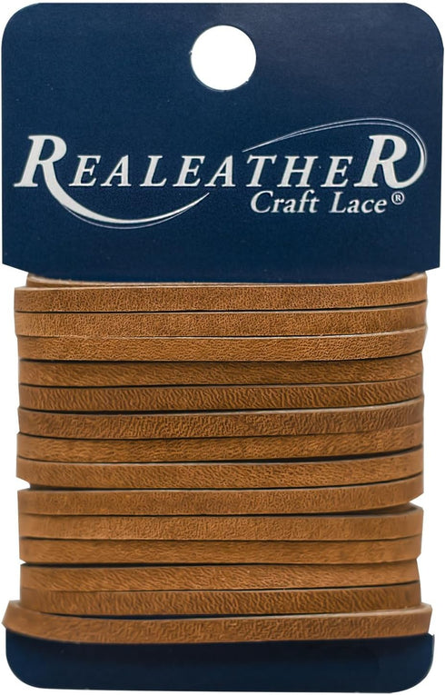 Realeather Crafts ROC040260 Chieftain 1.25" x Leather Latigo Lace, 125" by 4 yd Carded, Brown...