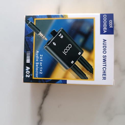 3.5mm Stereo Audio Switcher?1 in 2 Out /2 in 1 Out? with 3.5mm Audio Cable, 2 Ports AUX Audio Speaker Selector for PC Phone Laptop Headphone...